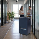 Indoor Cabinet Heater – Azure Blue – Tempered Glass Front, Blue Flame Burner – Modern Home & Office Heating