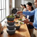 Prep Bowls with Lids – Charcoal Grey – 4 Pack – Kitchen & Food Prep