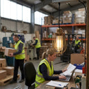 Wire Cage Pendant Light – 100mm – Brass | Industrial Design – Indoor Use