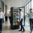 Upright Back Bar Cooler – Black – Hinged Door | Commercial Grade | Indoor Use