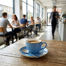 Espresso Saucers – 118mm Cornflower Blue – Super Vitrified, Hand Painted – Commercial Catering