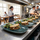 Chef Plates – Rustic Teal – Stoneware | 355 x 189mm | Commercial – Indoor