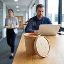 Recyclable Kraft Soup Cup Lids – 450ml – Paper | 500 Pack | Commercial – Food Service