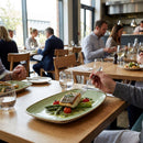 Oblong Plates – 298mm Sage Green – Hand Painted Stoneware – Restaurant & Catering