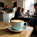 Cappuccino Cups – 8oz Duck Egg Blue – Hand Painted Ceramic – Commercial & Café Use