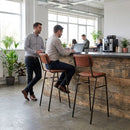 Stacking Bar Stool – Vintage Tan – Durable Wood | 2 Pack – Indoor/Outdoor