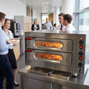 Electric Pizza Oven – Midi Double Deck – Stainless Steel, Stone Floor – Commercial Kitchen