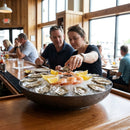 Seafood Tower Serving Bowl – 245mm Vintage Black – Hammered Stainless Steel – Restaurant & Home Entertaining