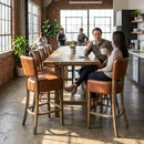 Bar Chair – Weathered Oak – Vinyl | Indoor Use – Commercial