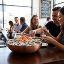 Seafood Tower Serving Bowl – 245mm Vintage Copper – Hammered Stainless Steel – Commercial & Home Dining
