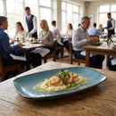 Oblong Chefs Plates – 180 x 101mm – Semi-Matte Vellum Glaze, Rustic Edge – Commercial & Hospitality Use