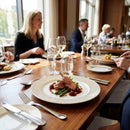 Diamond Coupe Plates – 300mm Gold – Fine Porcelain with Burnished Gold – Hospitality & Dining