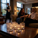 Large Ribbed Clear Nightlight Holders – Glass – Set of 6 – Table Decor for Events & Restaurants
