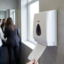 Toilet Tissue Dispenser – White Plastic – Compact & Stylish – Office & Restaurant Washrooms