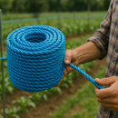 8mm Blue Polypropylene Rope 3 Strand - 220m Heavy-Duty Coil