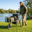 Fishing barrow with steel frame and army green colour