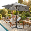 Double-sided garden parasol providing outdoor shade with steel frame - product detail