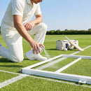 Cricket crease marker in white, made from 19mm steel