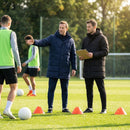Longline padded coat in black and navy blue, water-repellent for training - product detail