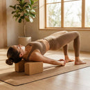 Cork yoga block providing eco-friendly support for yoga and Pilates