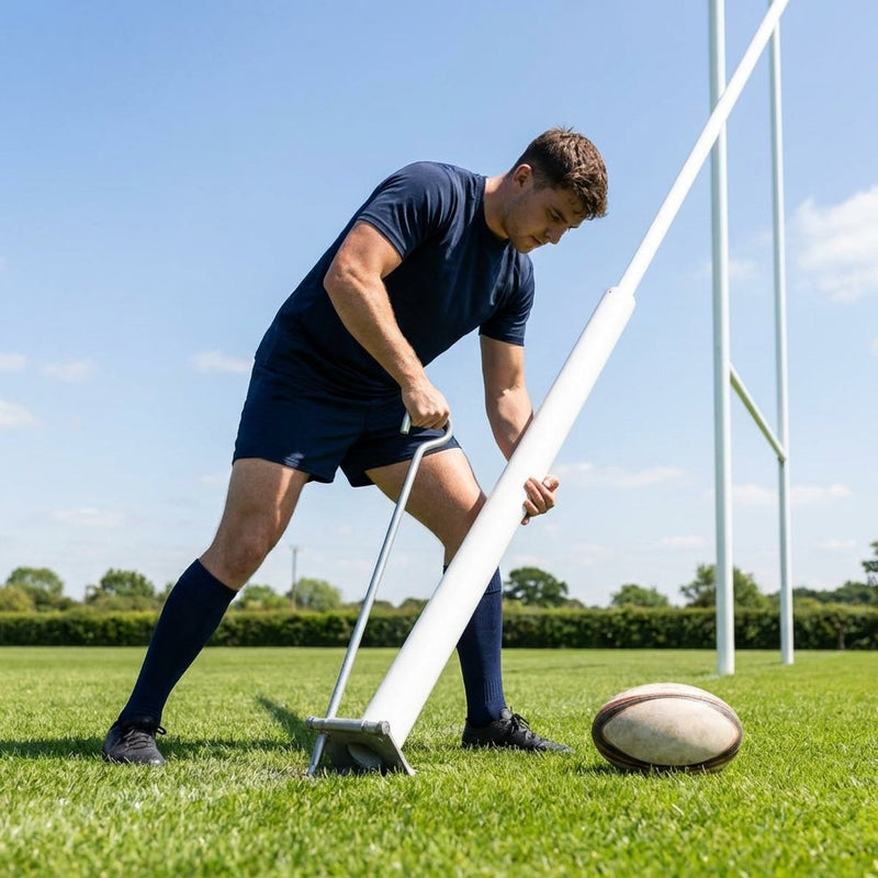 Hinged Rugby Posts – Aluminium for Professional Grounds