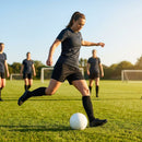 Black football shorts made from polyester for match and training use