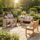 Wooden garden bench with natural finish, suitable for outdoor use - product detail