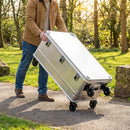 Clip-on castor wheels for aluminium storage boxes