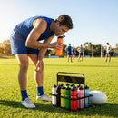 Set of 10 hygiene water bottles with non-contact nozzles and foldable carrier - product detail