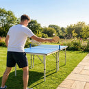 Compact table tennis table with aluminium frame