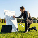 Double-sided coaching whiteboard with aluminium frame and markers