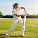 Women's Cricket Whites featuring 100% polyester for elite performance