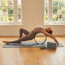 Yoga Equipment Set in Blue or Grey, includes mat, blocks, wheel, and more - product detail