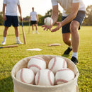 Pack of 6 leather rounders match balls with red stitched seam