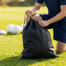 Football kit bag with durable PVC exterior, ideal for sports equipment transport