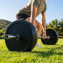 Complete Deadlift Garage Gym Set in Black for Home Fitness