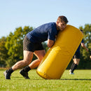 Rugby tackle bag in black and yellow, made from weatherproof PVC