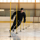 Ice hockey training agility slalom poles, spring-loaded