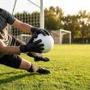 Goalkeeper gloves with latex grip and mesh backhand