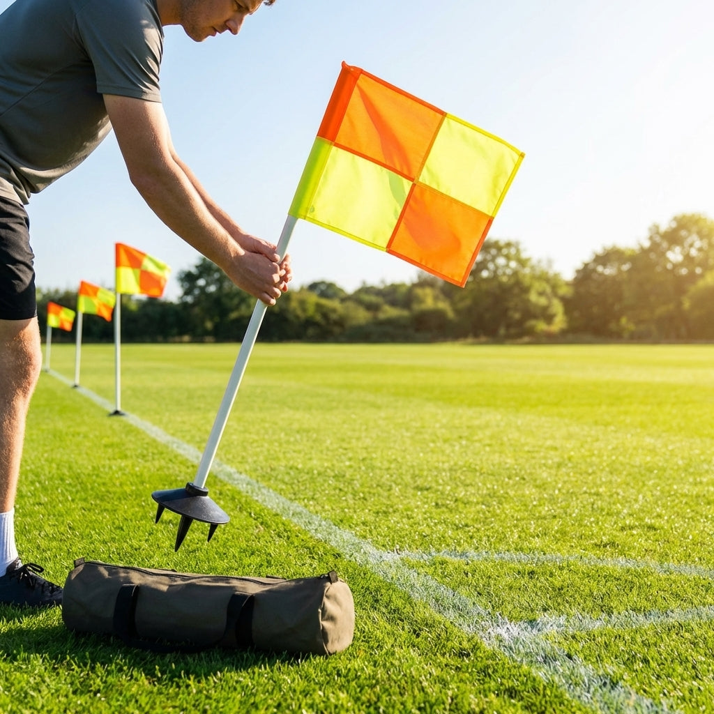 Rugby Corner Flags Set – Orange/Yellow PVC