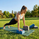 Eco-friendly yoga block available in Blue or Grey - product detail