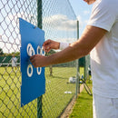 Portable tennis scoreboard with UV stabilised materials, available in 3 sizes and colours