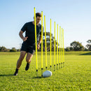 Aussie Rules Slalom Poles in fluorescent yellow for training