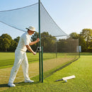 Adjustable cricket net system with steel frame for outdoor use