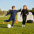 Kids' full zip tracksuit in polyester, shown in navy blue and black - product detail