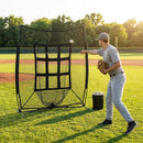 Portable baseball pitchers pocket with 9 strike zones for practice