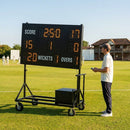 Electronic cricket scoreboard with anodised aluminium frame for schools and clubs