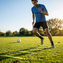Speed agility ladder with fluorescent yellow rungs for football training