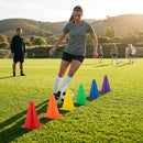 Flexible training cones in assorted colours for sports drills