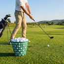 Premium golf driving range balls made from rubber and DuPont Surlyn
